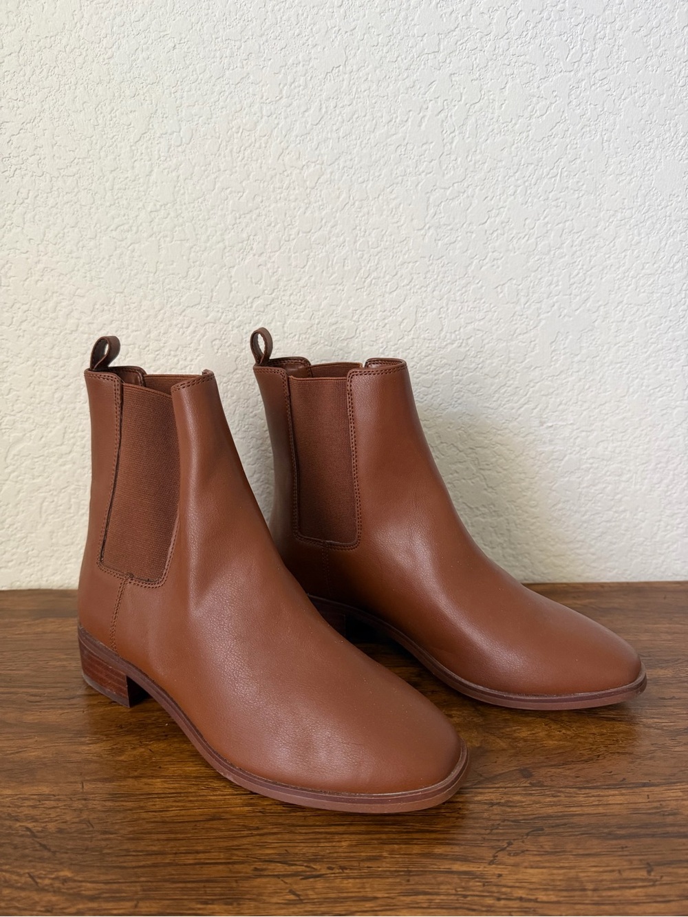 J.Crew Ankle Square Toe Chelsea Boots In Glazed Pecan Size 7 - Picture 4 of 8